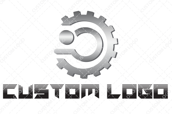 Abstract of a Mechanical Tooth within it Design of a Lock Logo